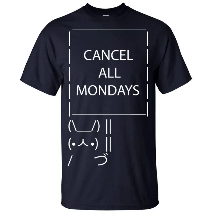 ASCII Bunny Cancel All Mondays Tall T-Shirt