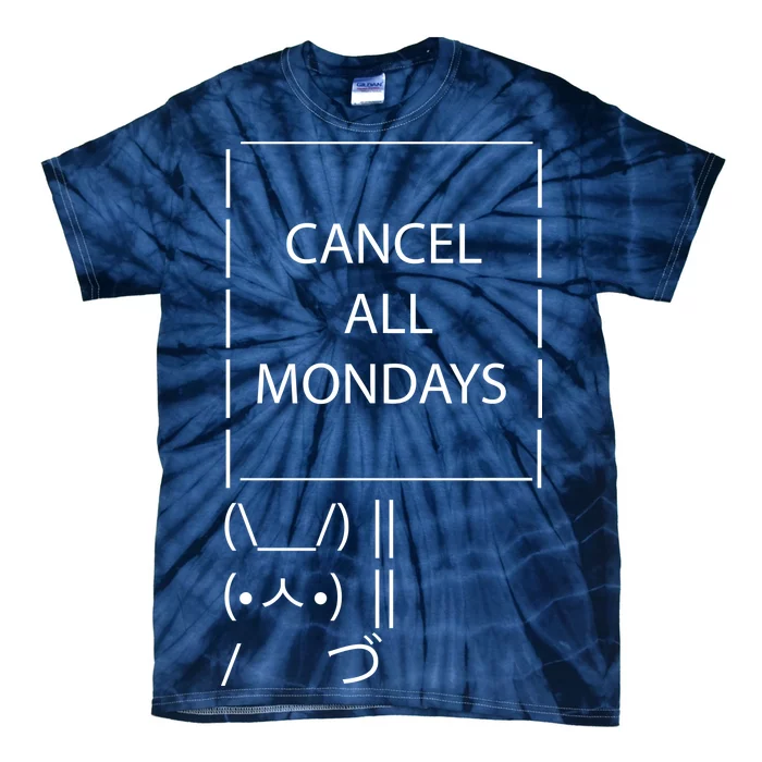 ASCII Bunny Cancel All Mondays Tie-Dye T-Shirt