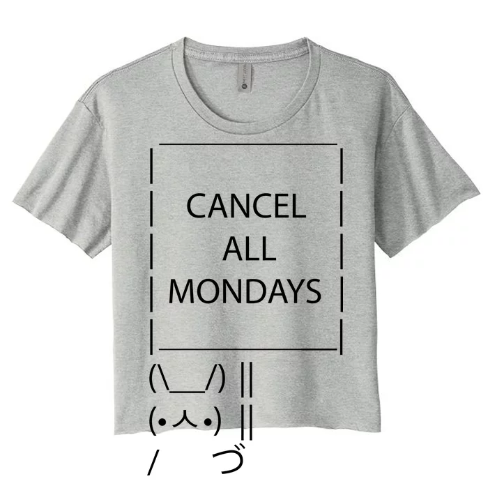 ASCII Bunny Cancel All Mondays Women's Crop Top Tee