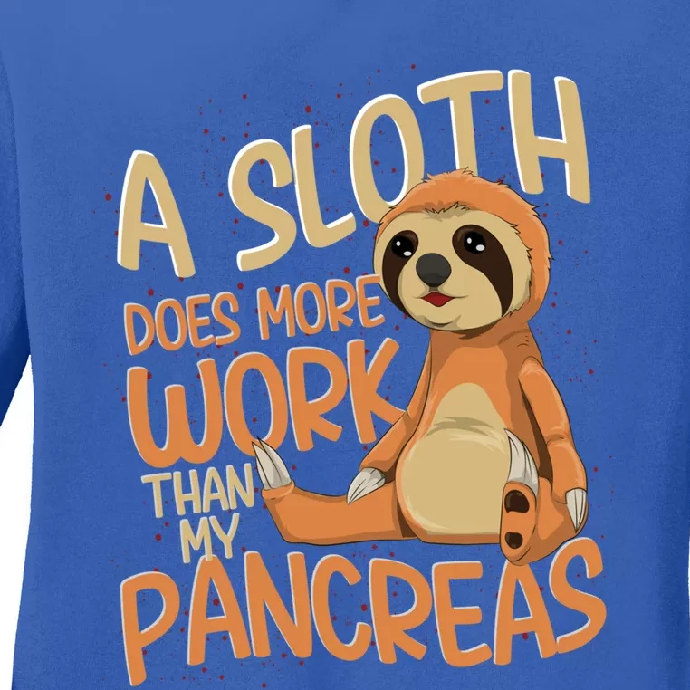 A Sloth Does More Work Diabetic Funny Diabetes Awareness Meaningful Gift Ladies Long Sleeve Shirt