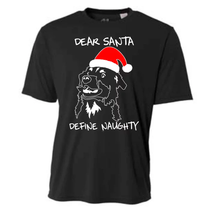 Australian Shepherd Dear Stanta Define Naughty Xmas Dog Lovers Christmas Cooling Performance Crew T-Shirt