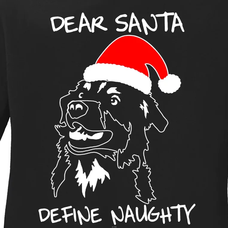 Australian Shepherd Dear Stanta Define Naughty Xmas Dog Lovers Christmas Ladies Long Sleeve Shirt