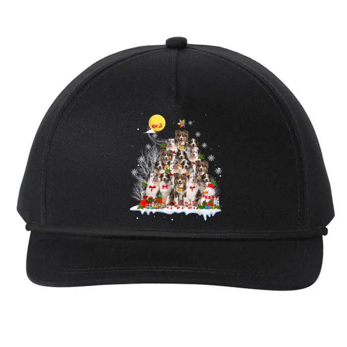 Australian Shepherd Dog Lover Matching Santa Christmas Tree Cute Gift Snapback Five-Panel Rope Hat