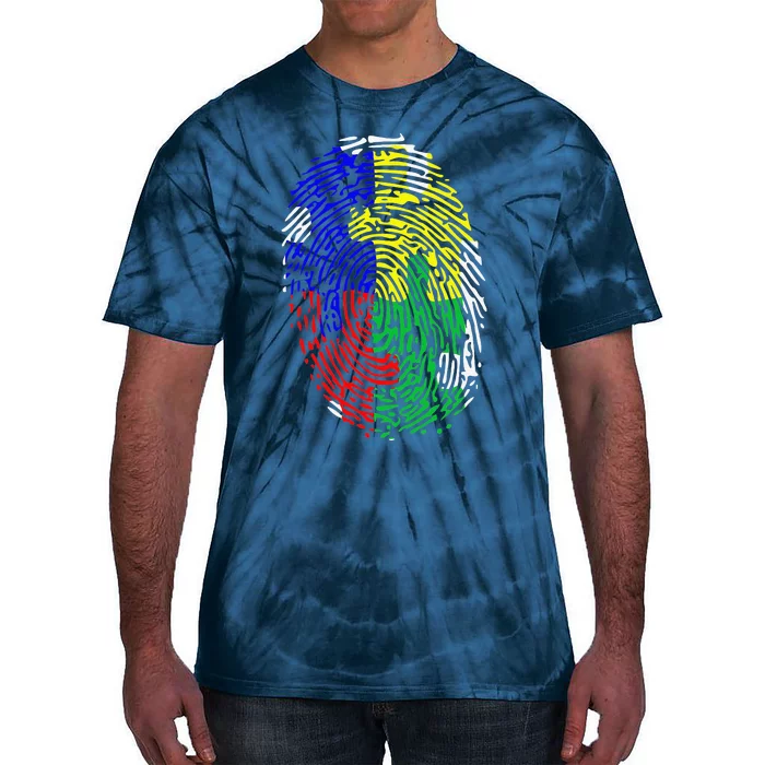 Autism Spectrum Disorder (ASD) Awareness Fingerprint Tie-Dye T-Shirt