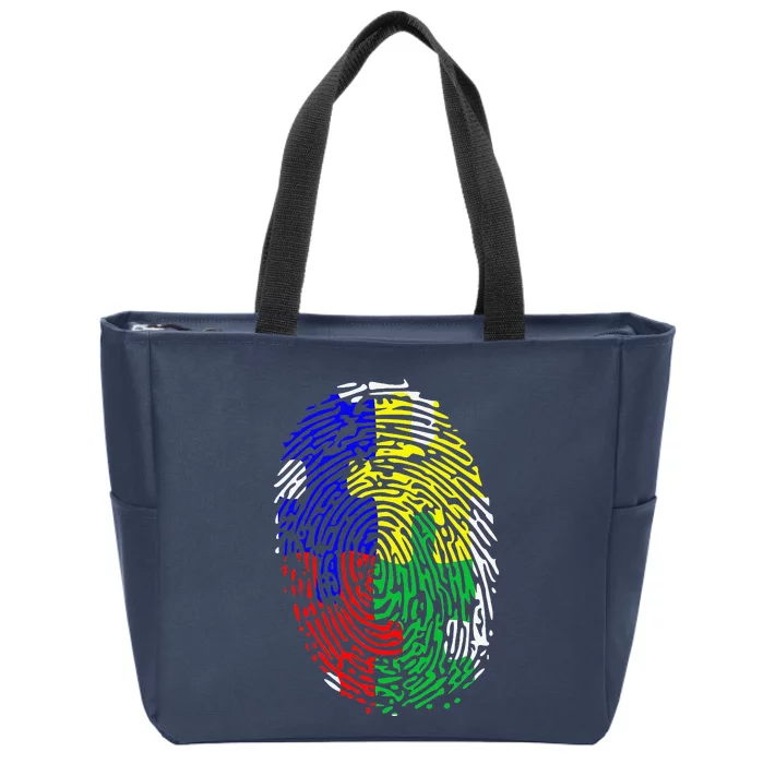 Autism Spectrum Disorder (ASD) Awareness Fingerprint Zip Tote Bag