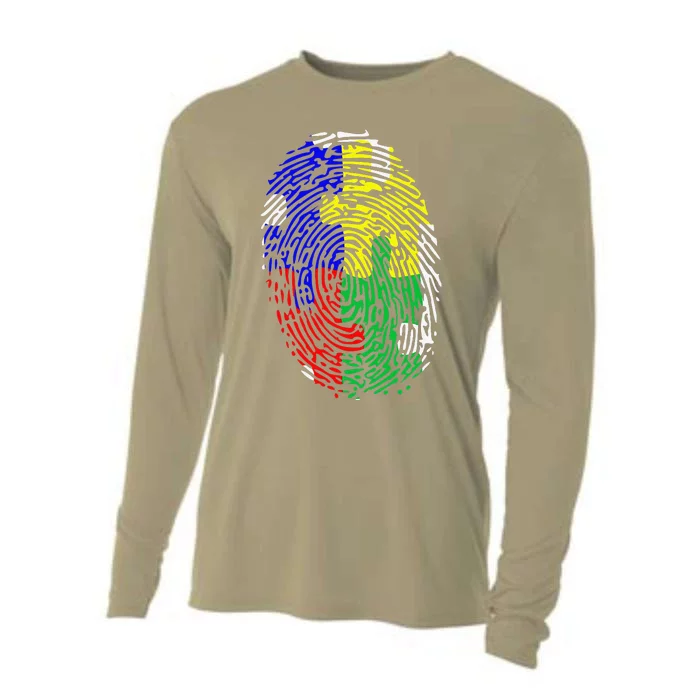 Autism Spectrum Disorder (ASD) Awareness Fingerprint Cooling Performance Long Sleeve Crew