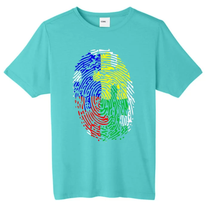 Autism Spectrum Disorder (ASD) Awareness Fingerprint ChromaSoft Performance T-Shirt