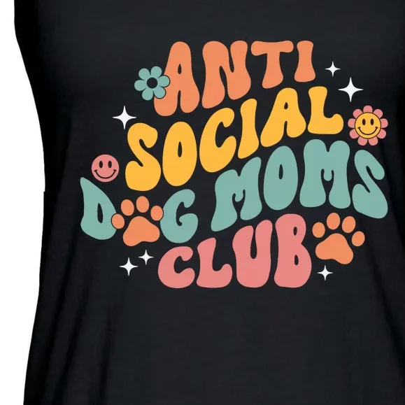 Anti Social Dog Moms Club Ladies Essential Flowy Tank