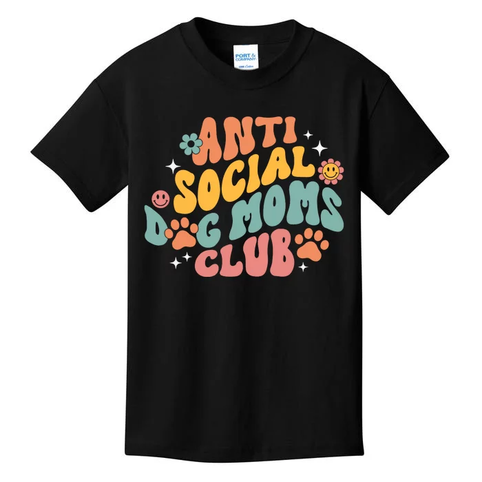 Anti Social Dog Moms Club Kids T-Shirt