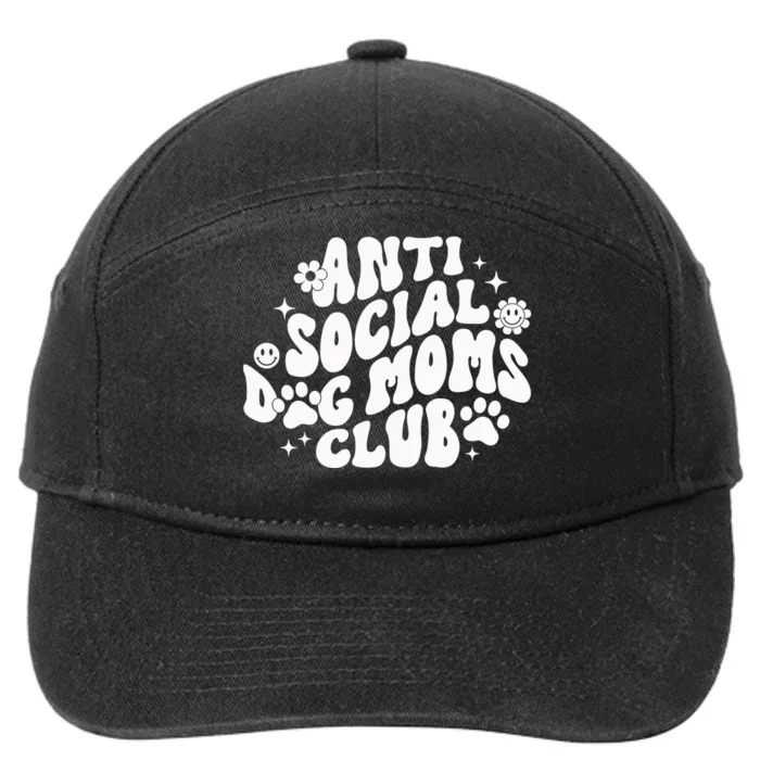 Anti Social Dog Moms Club Black 7-Panel Snapback Hat