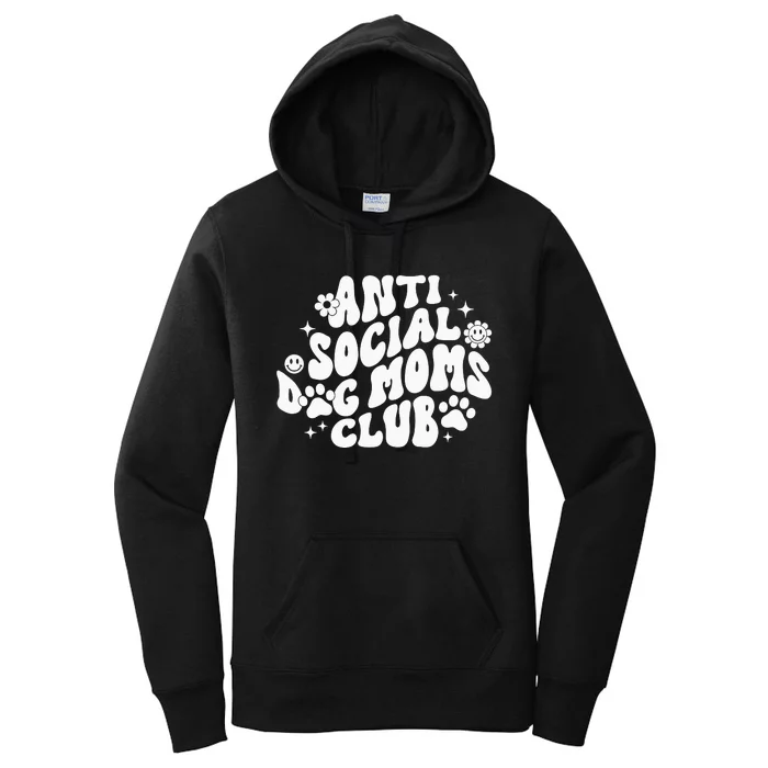 Anti Social Dog Moms Club Black Women's Pullover Hoodie