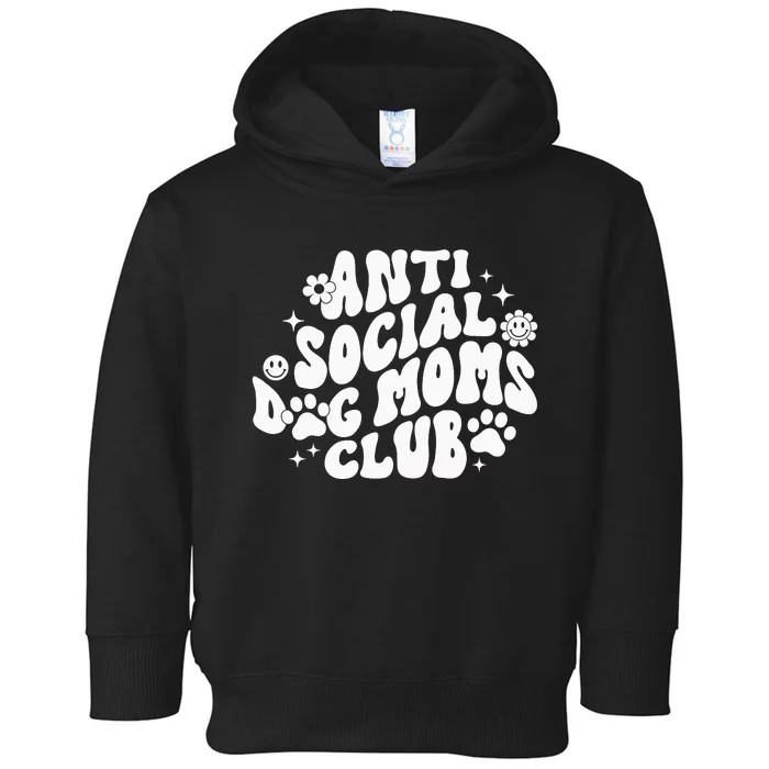 Anti Social Dog Moms Club Black Toddler Hoodie