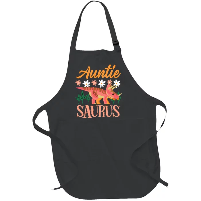 Auntie Saurus Dino Design For Aunt Relative Full-Length Apron With Pocket