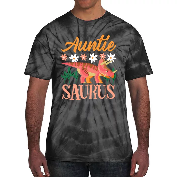 Auntie Saurus Dino Design For Aunt Relative Tie-Dye T-Shirt