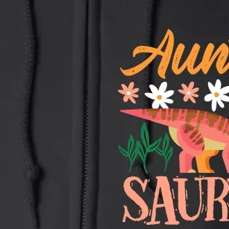 Auntie Saurus Dino Design For Aunt Relative Full Zip Hoodie