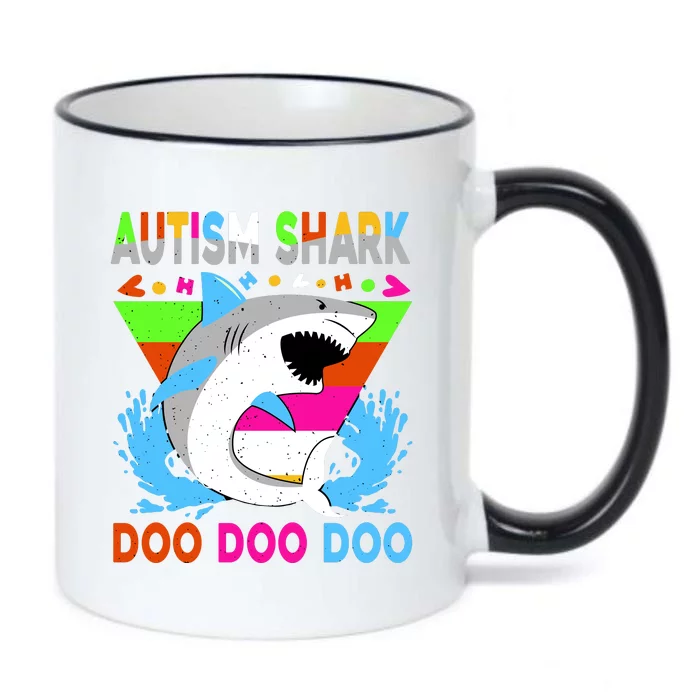 Autism Shark Doo Doo Doo Awareness Puzzle Black Color Changing Mug