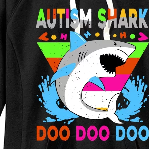 Autism Shark Doo Doo Doo Awareness Puzzle Women's Fleece Hoodie