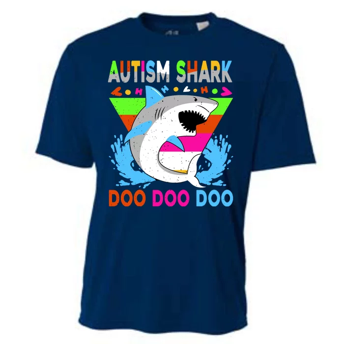 Autism Shark Doo Doo Doo Awareness Puzzle Cooling Performance Crew T-Shirt