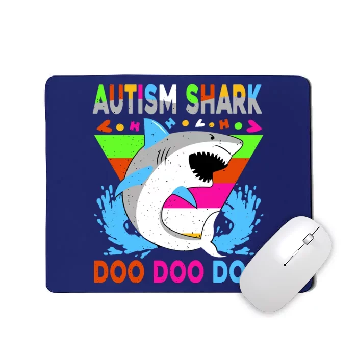 Autism Shark Doo Doo Doo Awareness Puzzle Mousepad