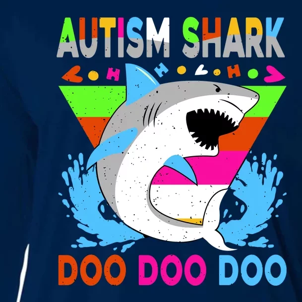 Autism Shark Doo Doo Doo Awareness Puzzle Cooling Performance Long Sleeve Crew