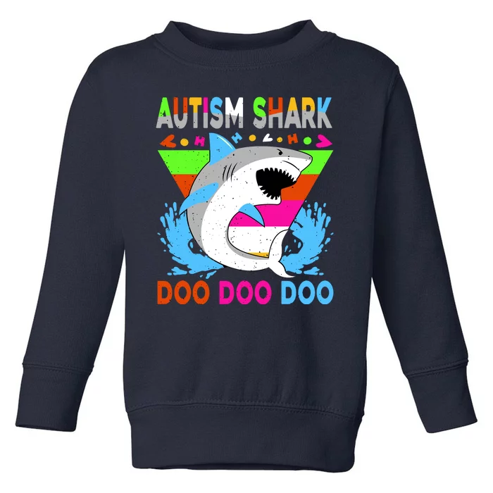 Autism Shark Doo Doo Doo Awareness Puzzle Toddler Sweatshirt