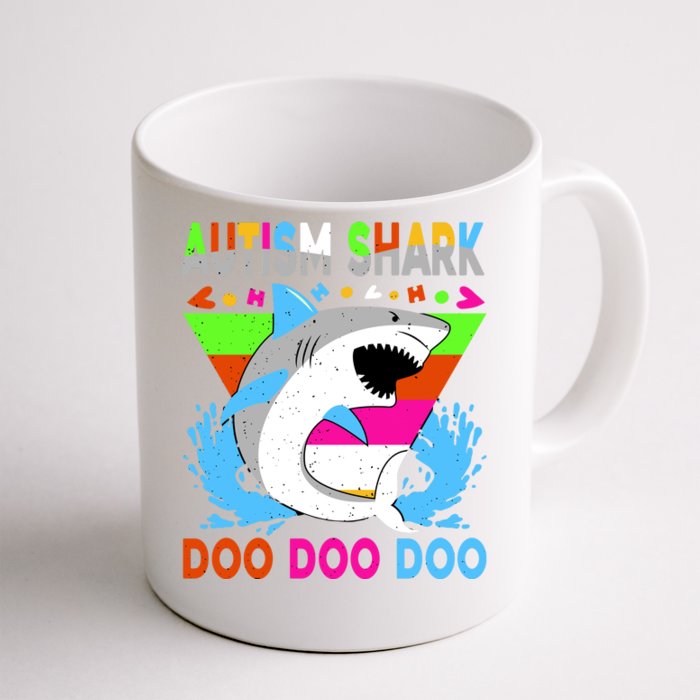 Autism Shark Doo Doo Doo Awareness Puzzle Front & Back Coffee Mug