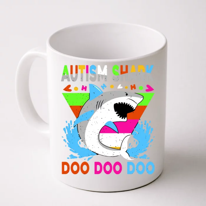 Autism Shark Doo Doo Doo Awareness Puzzle Front & Back Coffee Mug