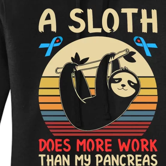 A Sloth Does More Work Than My Pancreas Women's Pullover Hoodie