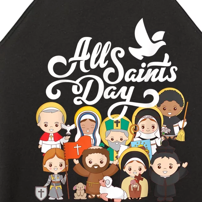 All Saints Day Kids Catholic St Francis Therese Joan Of Arc Women’s Perfect Tri Rocker Tank