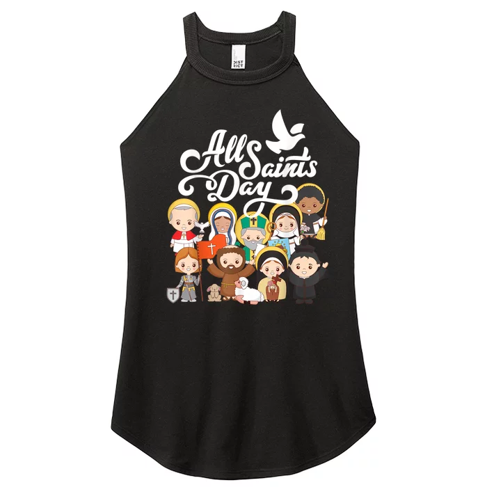 All Saints Day Kids Catholic St Francis Therese Joan Of Arc Women’s Perfect Tri Rocker Tank