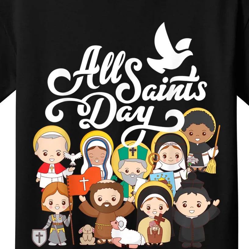 All Saints Day Kids Catholic St Francis Therese Joan Of Arc Kids T-Shirt