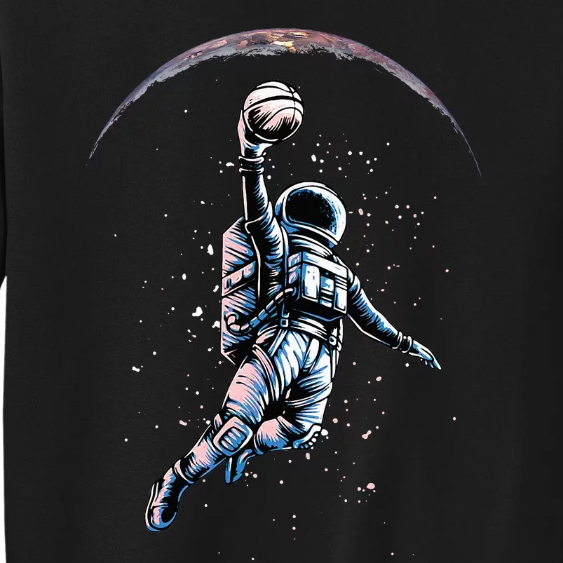 Astronaut Slam Dunk Space Basketball Tall Sweatshirt