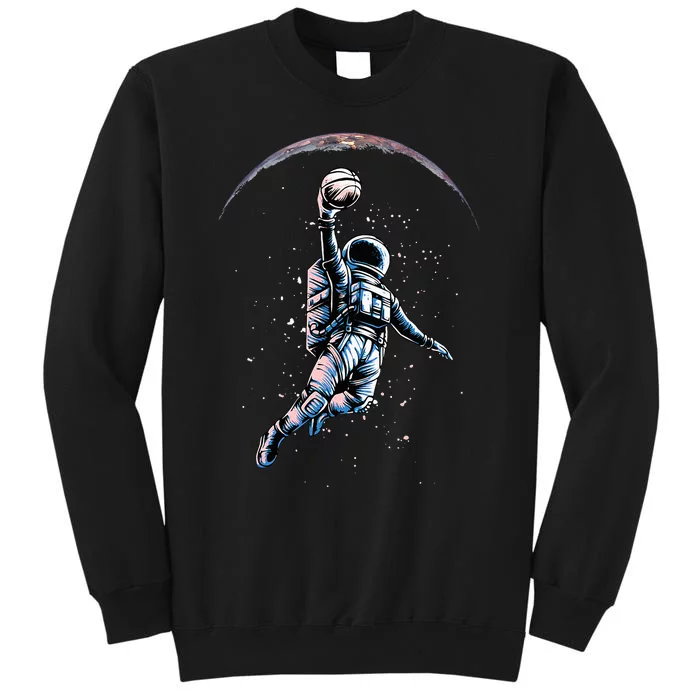 Astronaut Slam Dunk Space Basketball Tall Sweatshirt