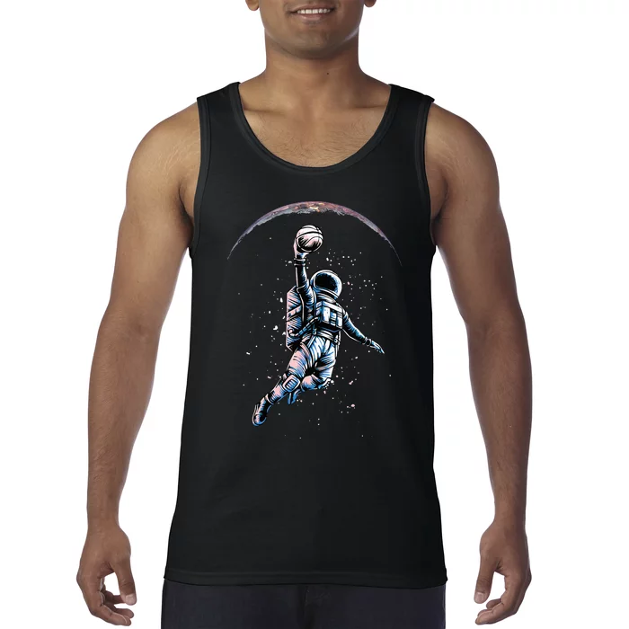 Astronaut Slam Dunk Space Basketball Tank Top