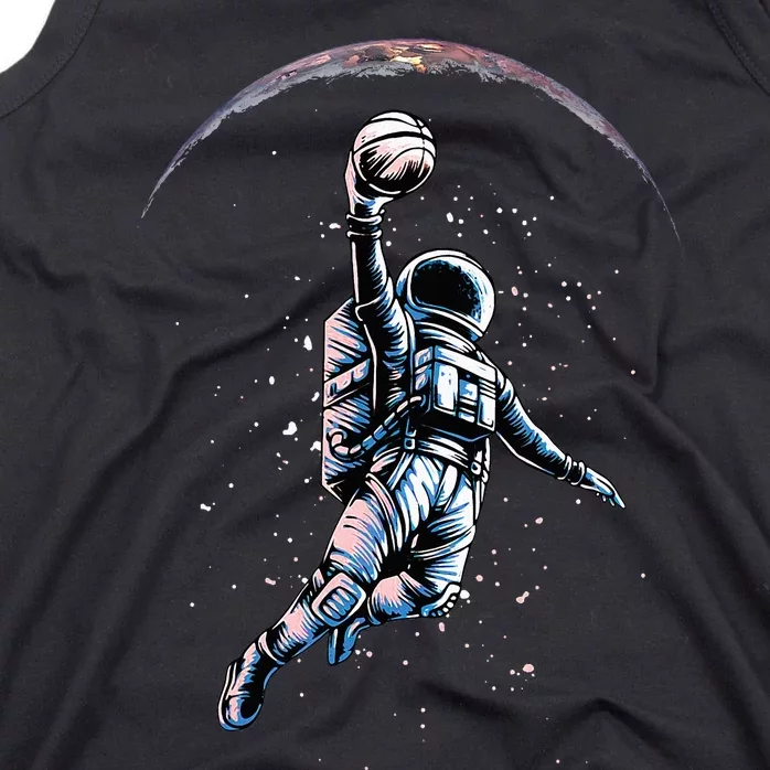 Astronaut Slam Dunk Space Basketball Tank Top