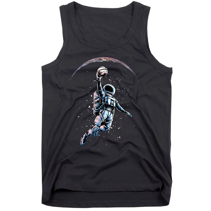 Astronaut Slam Dunk Space Basketball Tank Top