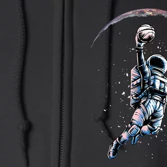 Astronaut Slam Dunk Space Basketball Full Zip Hoodie