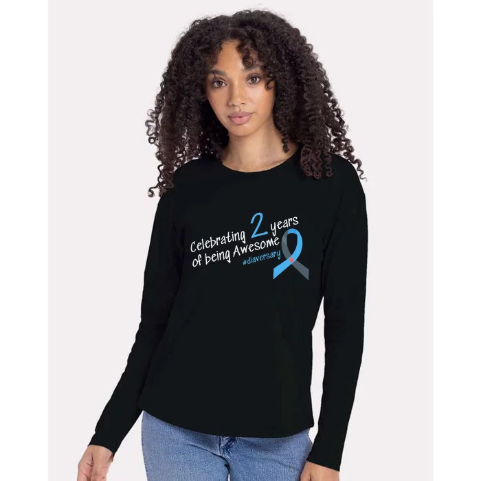 Awesome Second Diaversary Celebrating 2 years of being Womens Cotton Relaxed Long Sleeve T-Shirt