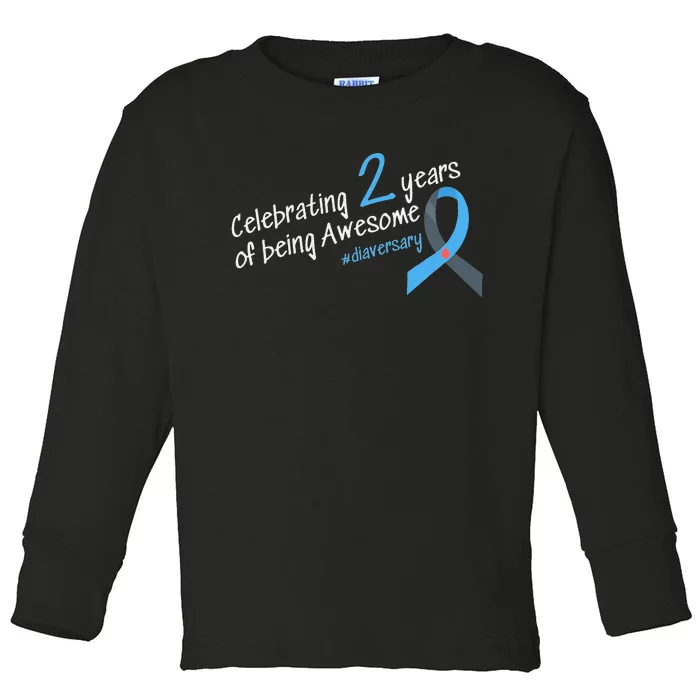 Awesome Second Diaversary Celebrating 2 years of being Toddler Long Sleeve Shirt