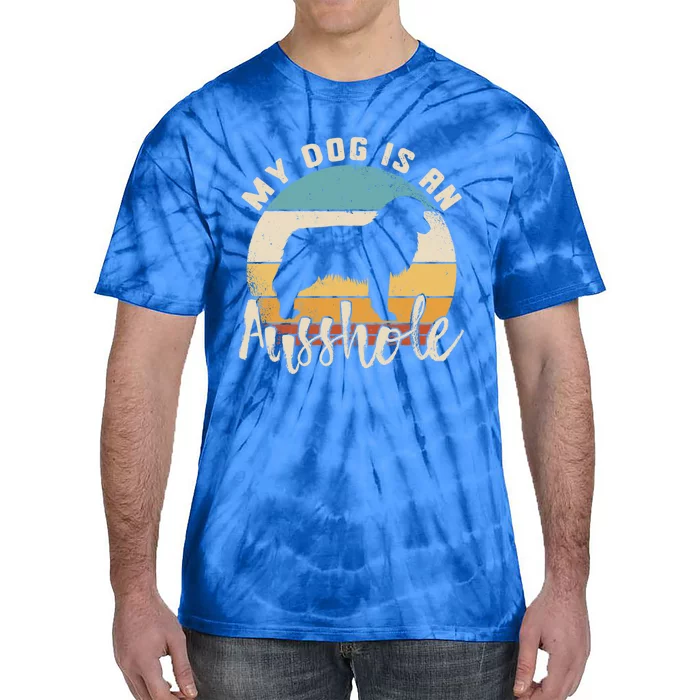 Australian Shepherd Dog Is An Ausshole Retro Aussie Shepherd Gift Tie-Dye T-Shirt