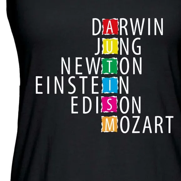 Autism Support Darwin Jung Newton Einste In Edison Mozart Ladies Essential Flowy Tank