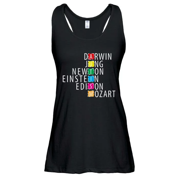 Autism Support Darwin Jung Newton Einste In Edison Mozart Ladies Essential Flowy Tank