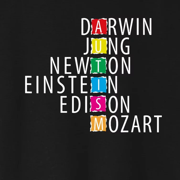 Autism Support Darwin Jung Newton Einste In Edison Mozart Women's Crop Top Tee