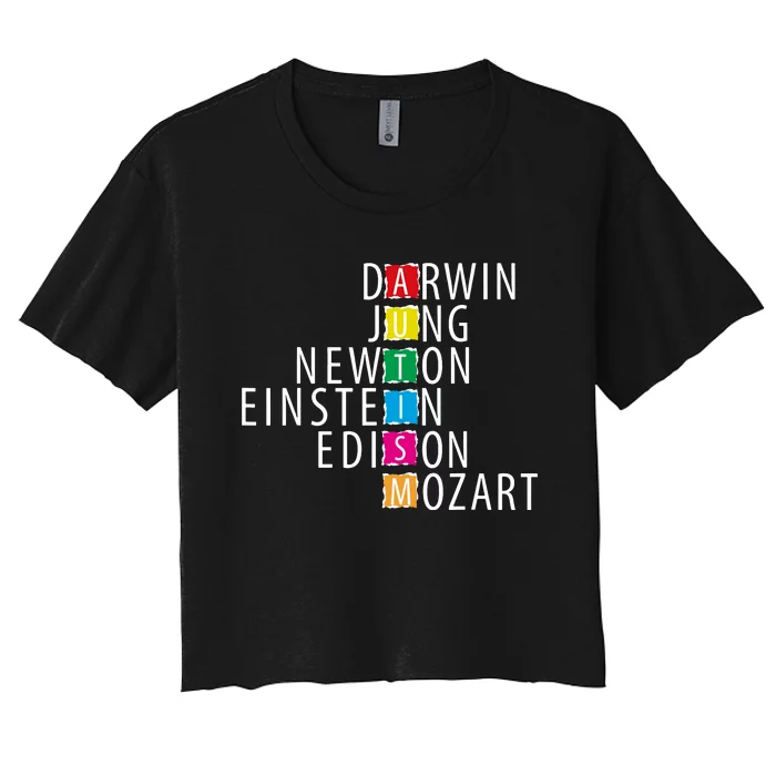 Autism Support Darwin Jung Newton Einste In Edison Mozart Women's Crop Top Tee