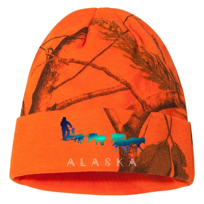 Alaska Sled Dogs Mushing Sled Dog Team A.U.R.O.R.A Borealis Scene Kati - 12in Camo Beanie