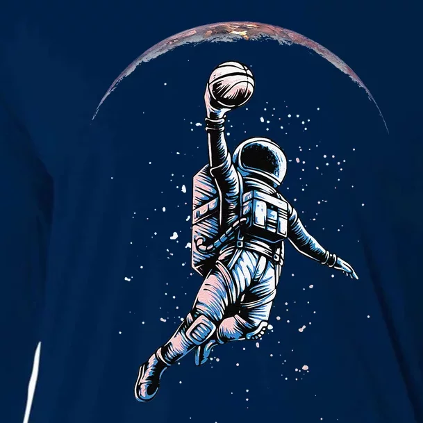 Astronaut Slam Dunk Space Basketball Lover Cool Universe Cooling Performance Long Sleeve Crew