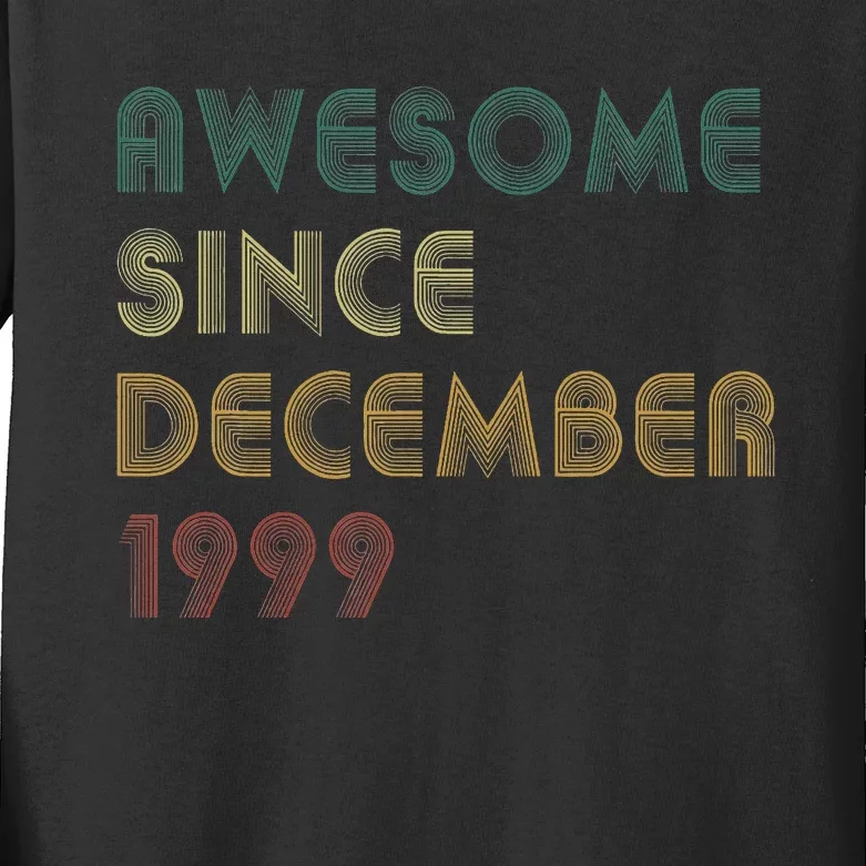 Awesome Since December 1999 Vintage Retro Birthday Kids Long Sleeve Shirt