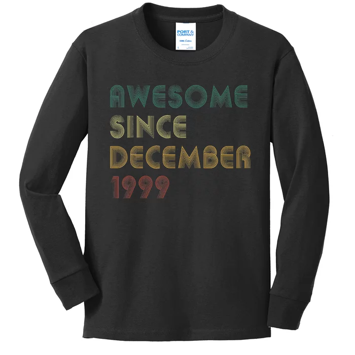 Awesome Since December 1999 Vintage Retro Birthday Kids Long Sleeve Shirt