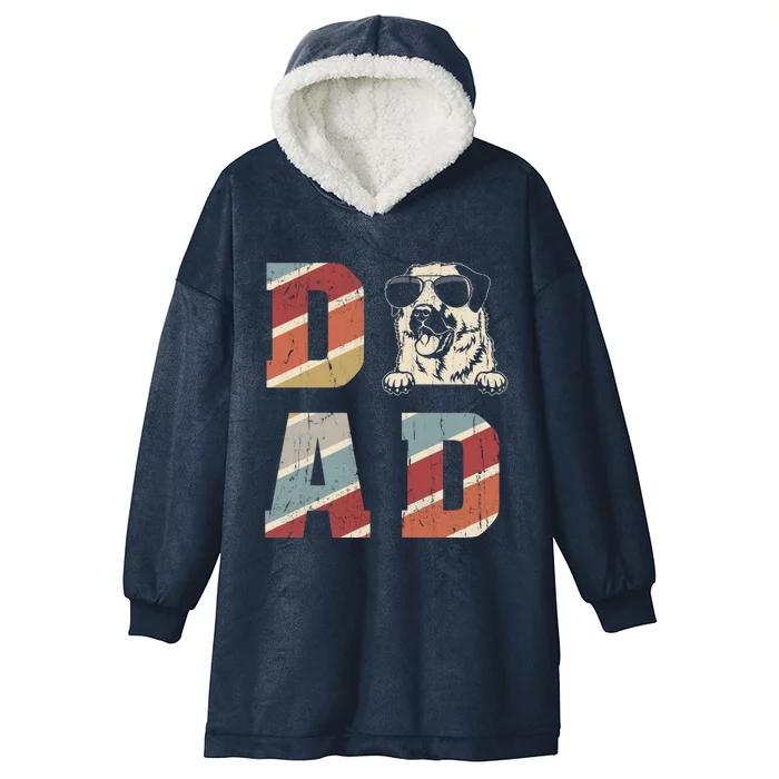 Anatolian Shepherd Dad Cool For Dog Dad Retro Vintage Gift Hooded Wearable Blanket