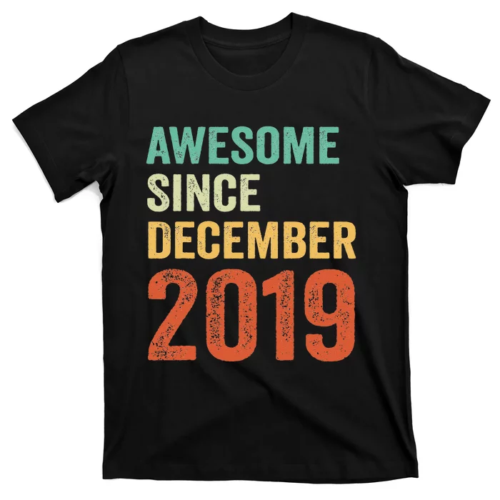 Awesome Since December 2019 3rd Birthday 3 Years Old Gift T-Shirt